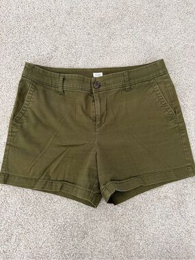 Liz Claiborne Olive Green Chino Bermuda Shorts - Classic Fit